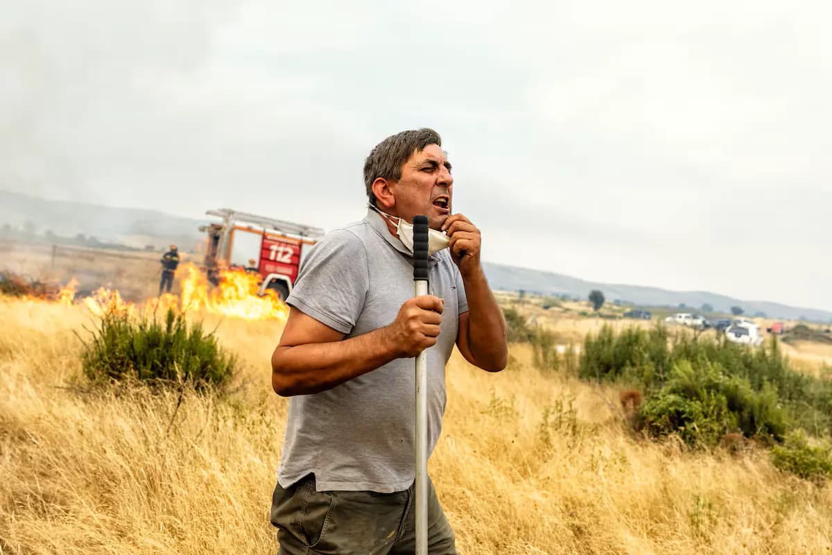 Фермер Оскар Пуэнте и его бригада добровольцев: врукопашную против огня