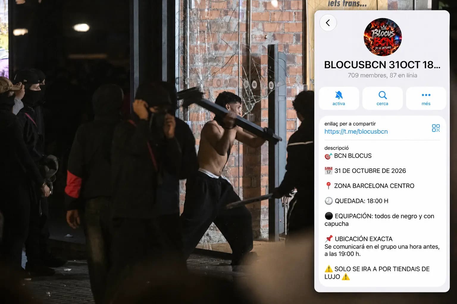 Антифа и банды из Магриба объединились в Telegram для разгрома Барселоны в ночь на Хэллоуин